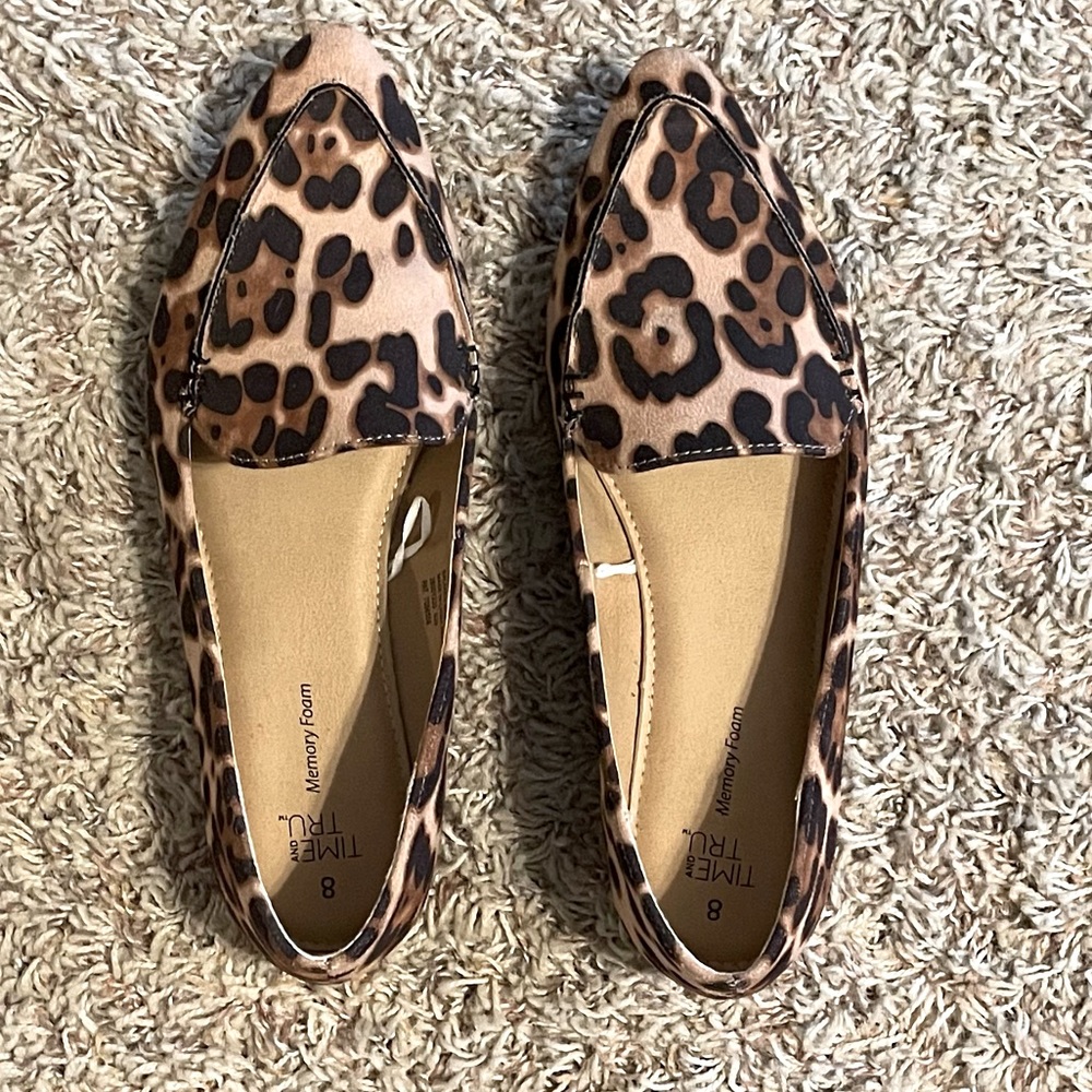 Leopard flats worn 1 time